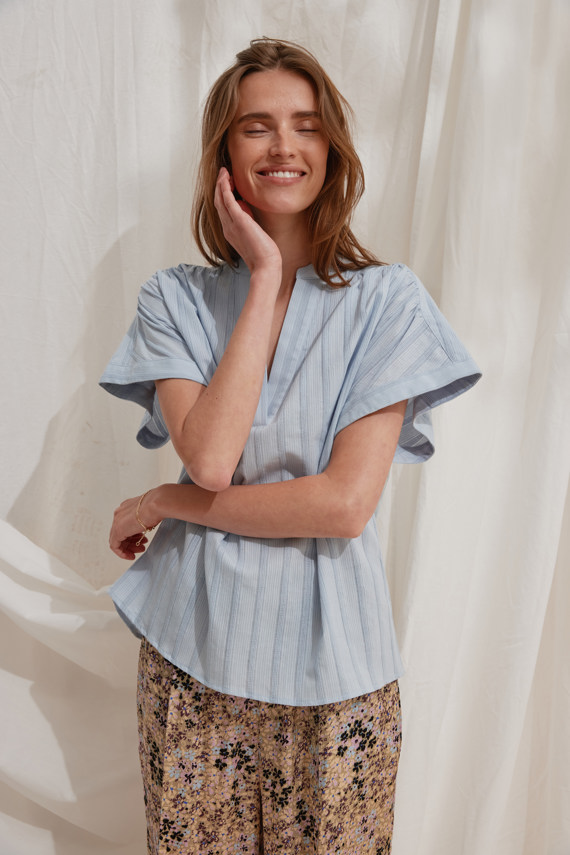 Heartmade Tavis Bluse, Blue Dove 